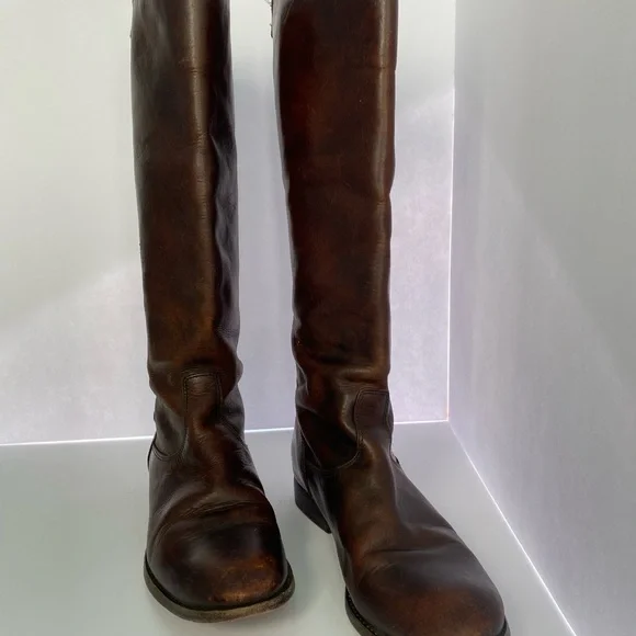 Frye Brown Leather Riding Boots - Picture 3 of 8